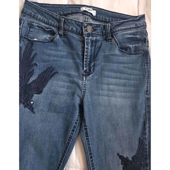 Kensie Jeans Teen Girl Blue Skinny Raw Hem – Size Medium - Picture 6 of 9